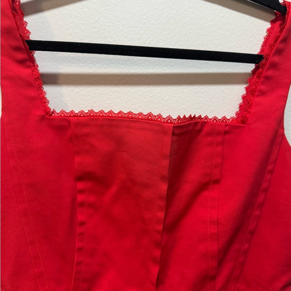 Bohme Red Corset Pinafore Heart Breaker Dress - Picture 4 of 6